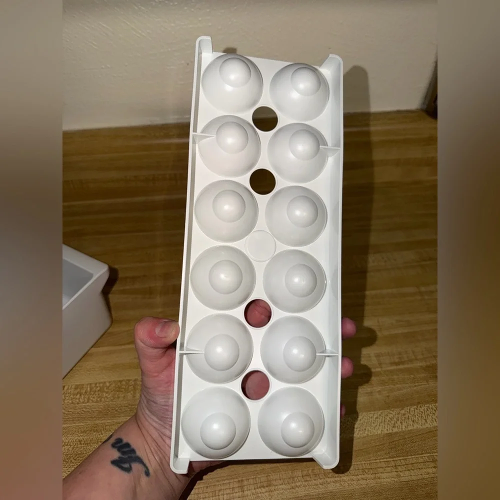 White Plastic Egg Tray refrigerator egg tray‎ organizer kitchen egg storage